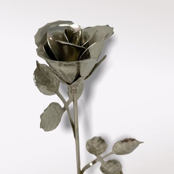 Vintage | Silver 25th Anniversary Rose In Vase - Picture 4 of 6